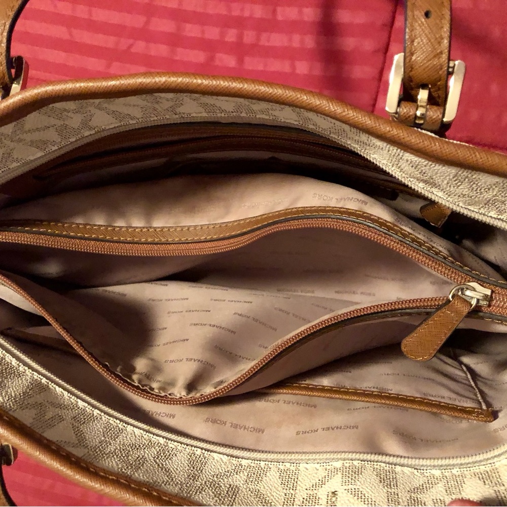 Michael Kors Beige and Brown Signature Tote - Picture 3 of 8